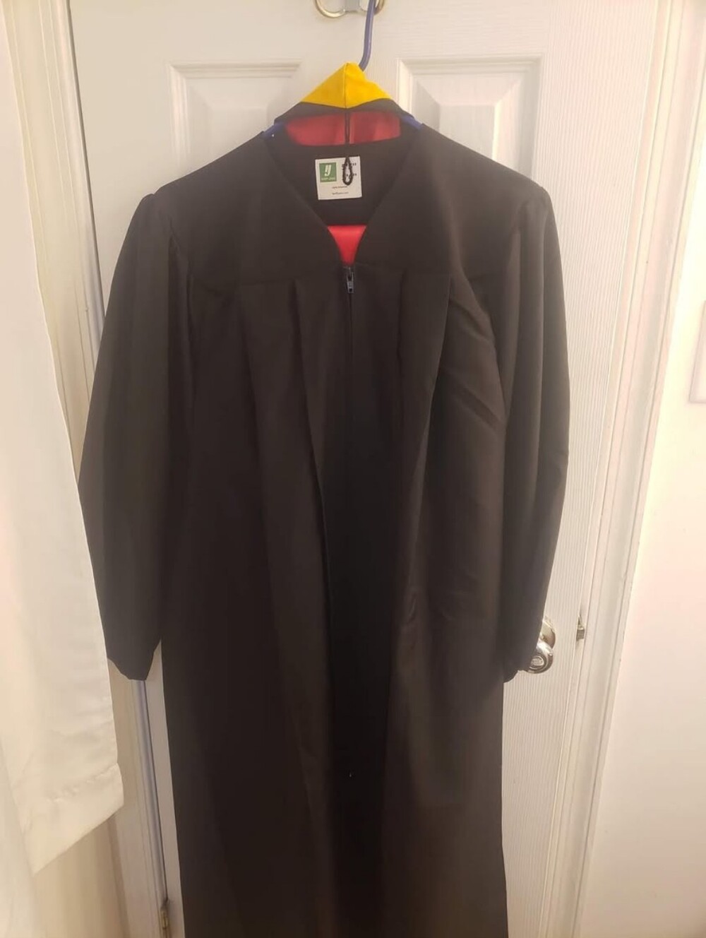Men's Black Academic Gown with Red Lining